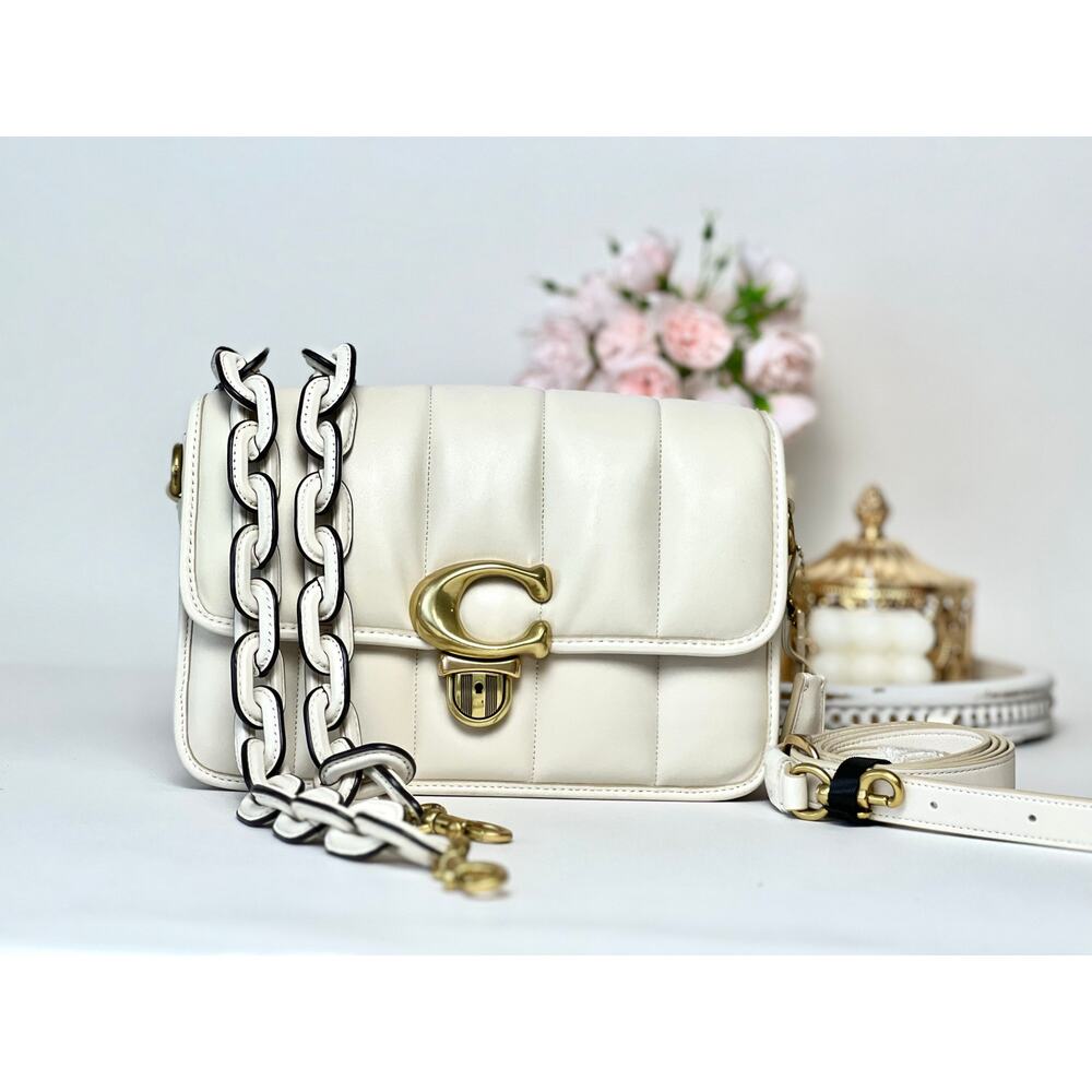COACH Studio 23 Shoulder Bag in Chalk With Quilting C8370